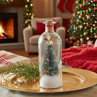 Recordable Christmas Tree Message Bottle Xmas Holiday Keepsake Christmas Tree Ornaments Snowy Scene in Nostalgic Bottle
