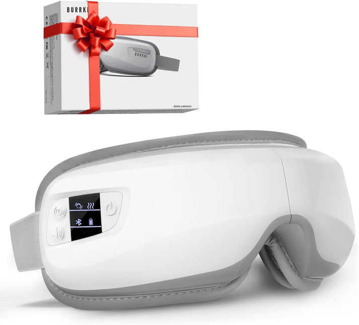 Eye Massager with Heat & Bluetooth Music, Christmas Birthday Gifts for Dad Mom Men Women, Heated Eye Mask for Migraines Relief, Reduce Strain, Headache Relief and Improve Sleep, Eye Care Device