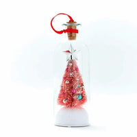 Recordable Christmas Tree Message Bottle Xmas Holiday Keepsake Christmas Tree Ornaments Snowy Scene in Nostalgic Bottle